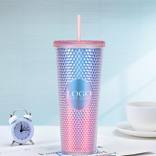 Custom Studded Tumbler with Lid and Straw