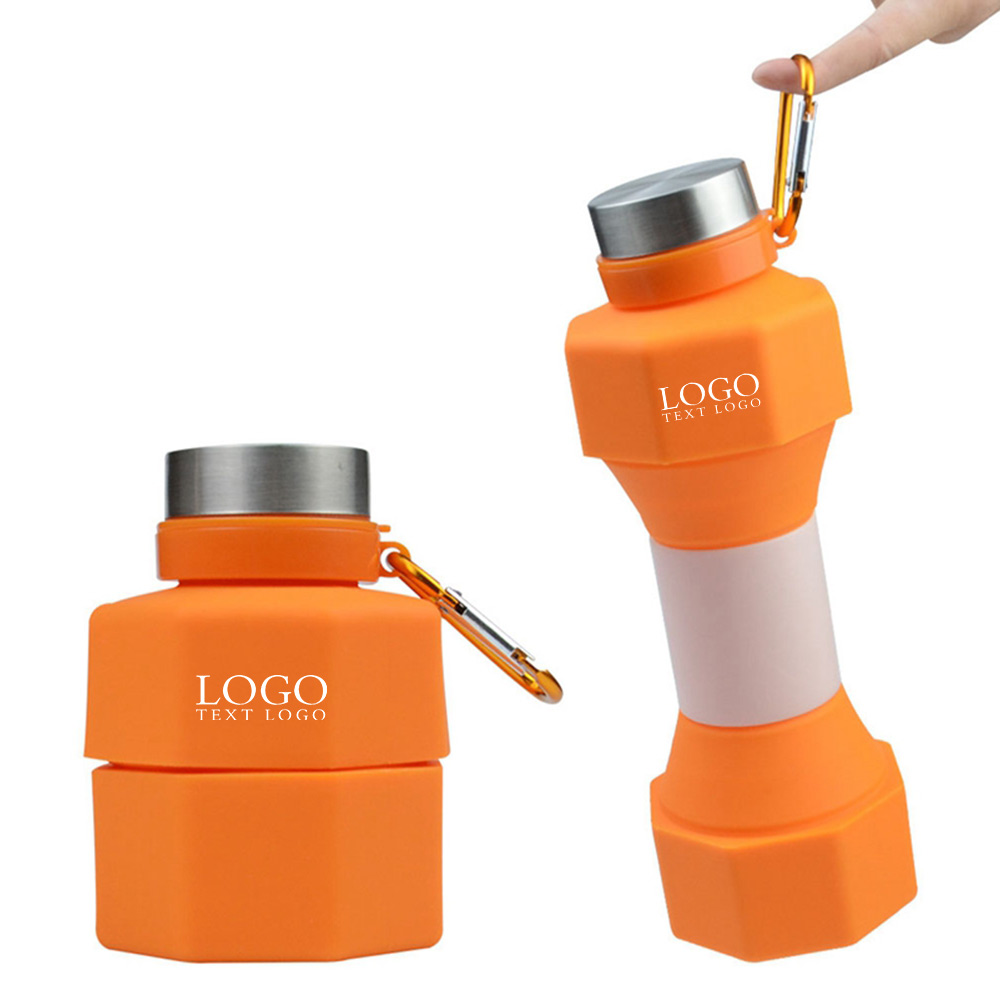 Portable Fitness Foldable Sports Water Bottle Detail Logo