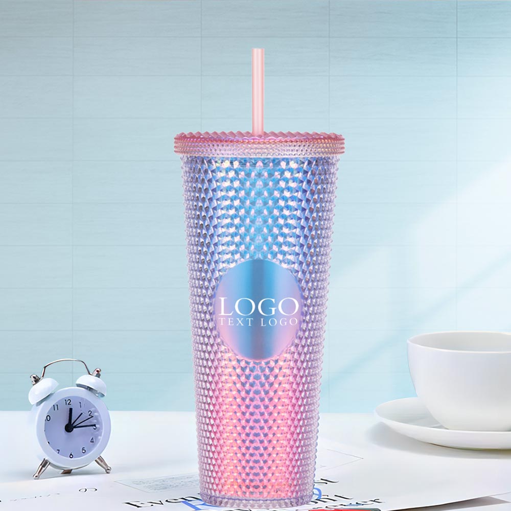 Promo Studded Tumbler with Lid and Straw