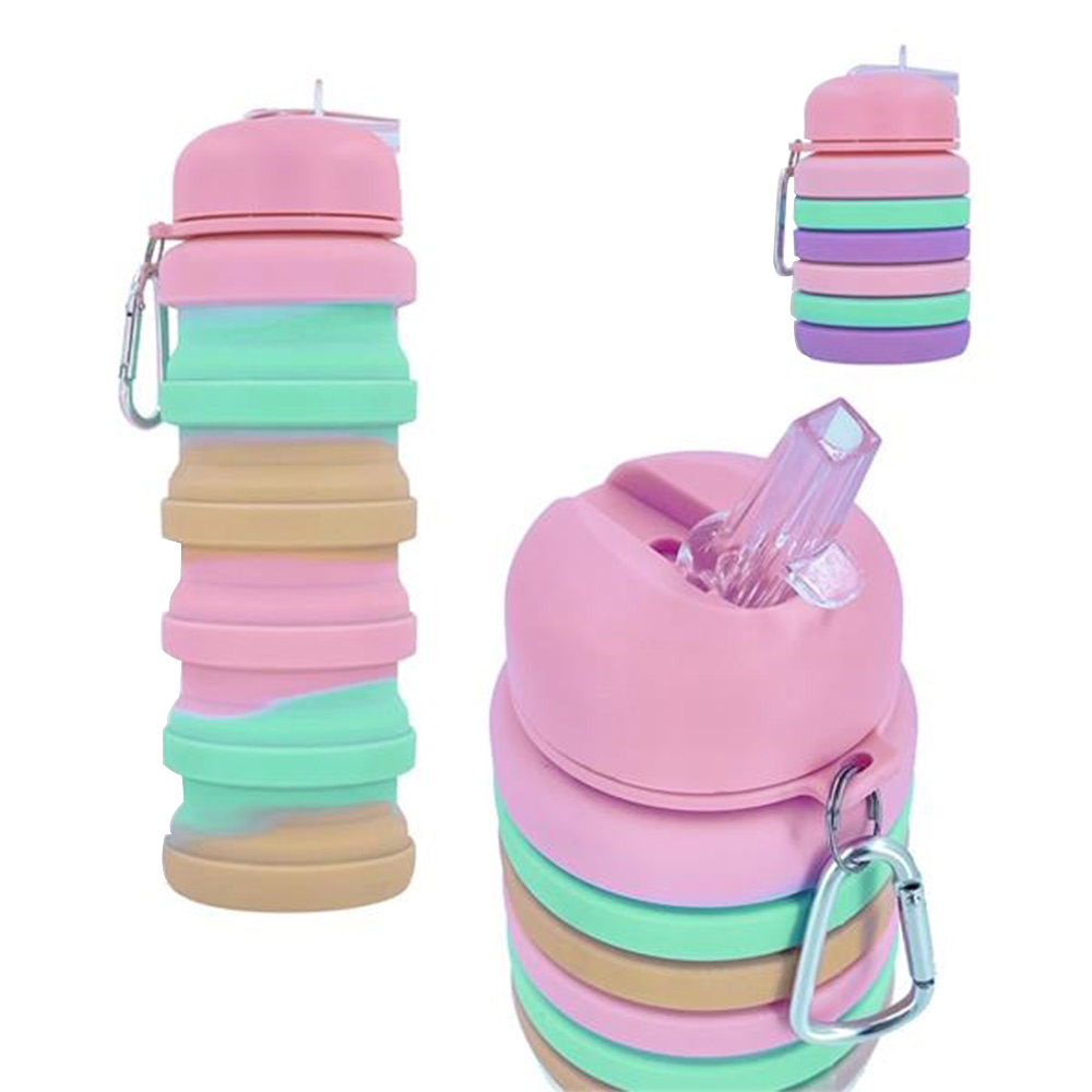 Reusable BPA Free Silicone Foldable Sports Water Bottles Detail