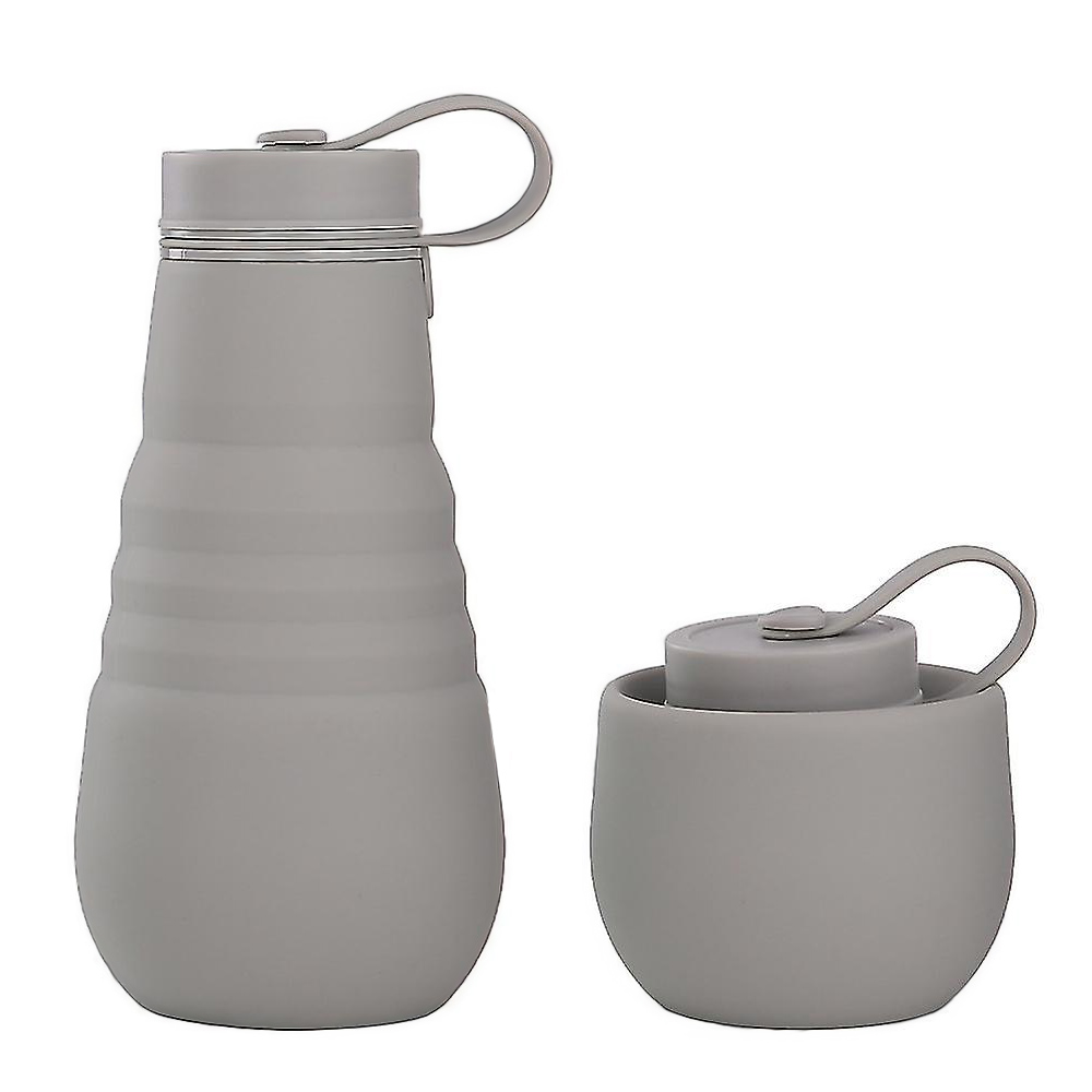 Silicone Foldable Water Bottle Gray