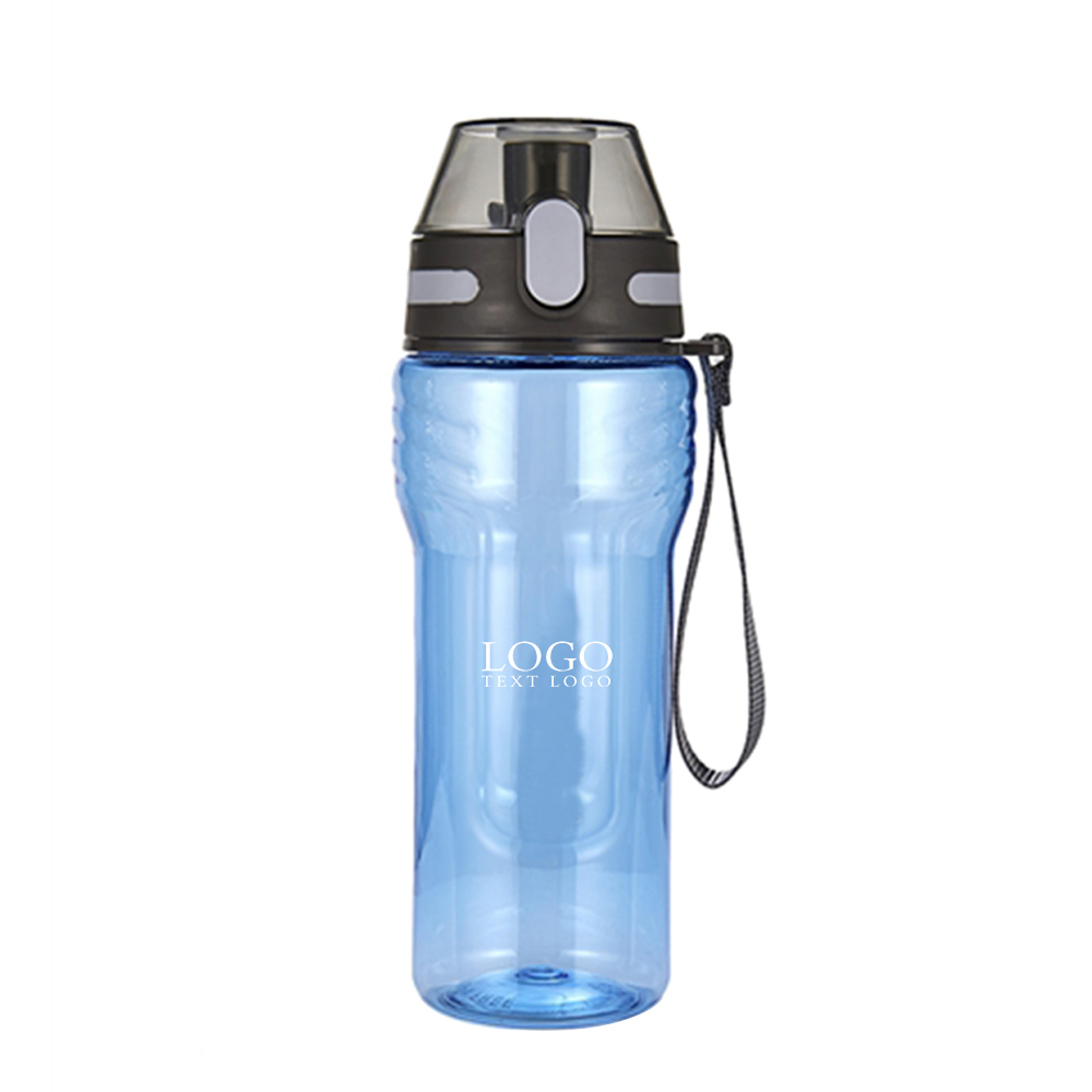 Sport Water Bottle Blue Logo