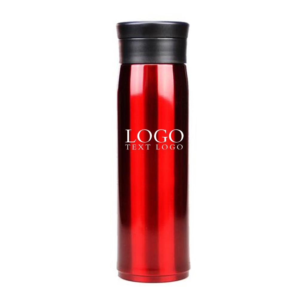 Stainless Steel Water Bottle Red Logo