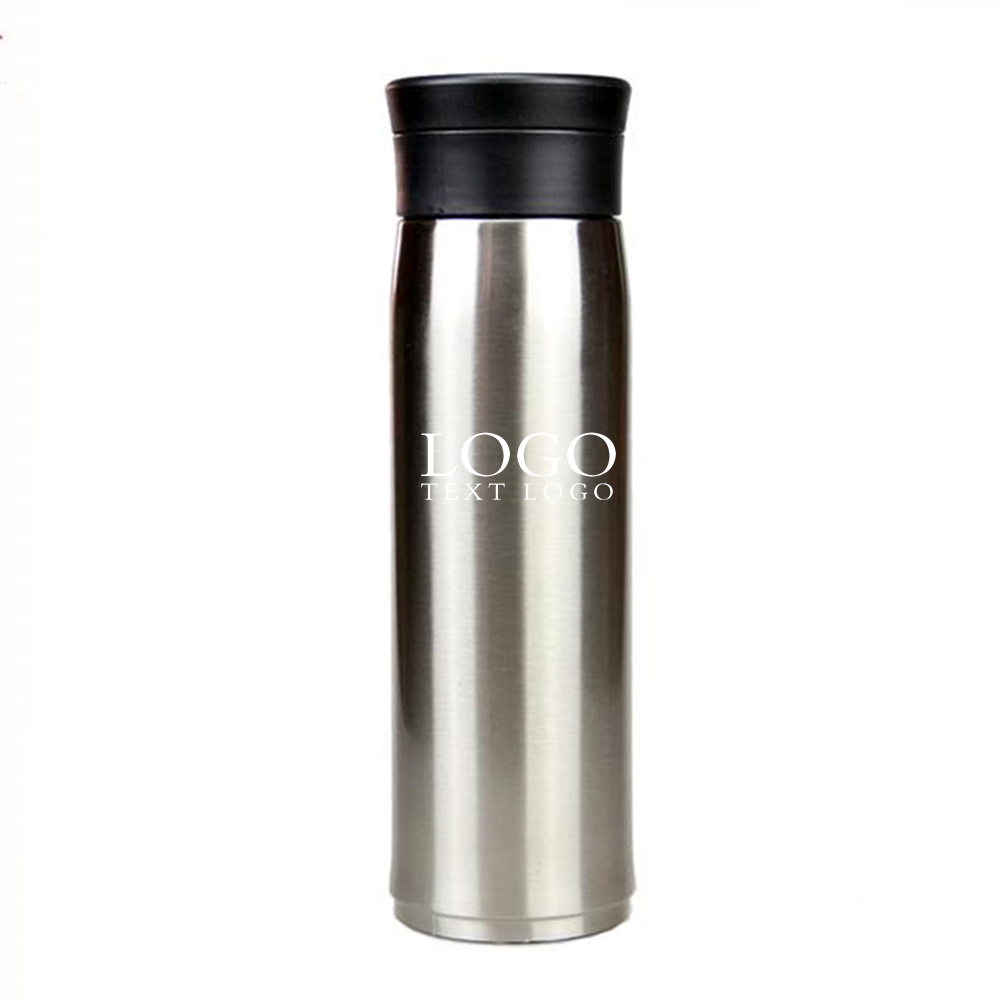 Stainless Steel Water Bottle Sliver Logo