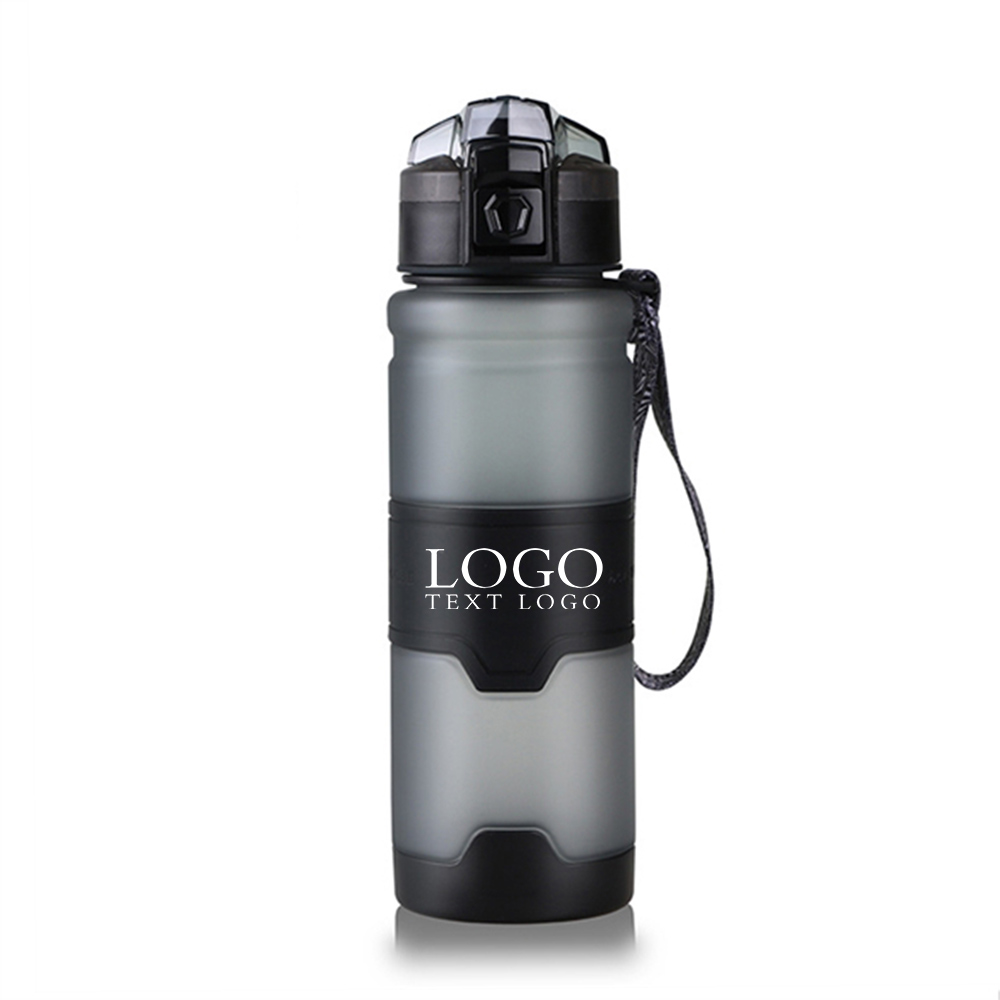 Tritan Portable Sports Water Bottle Black Logo