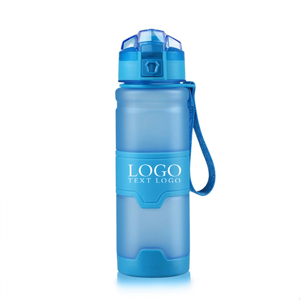 Tritan Portable Sports Water Bottle Blue Logo