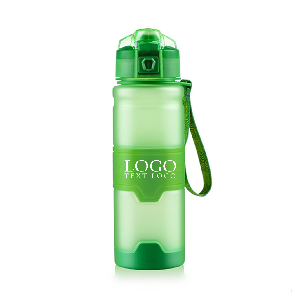 Tritan Portable Sports Water Bottle Green Logo