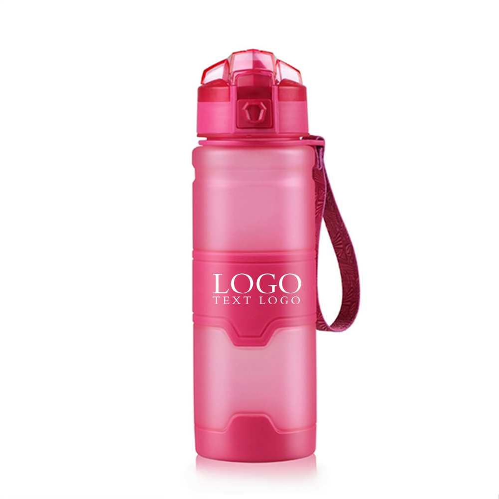 Tritan Portable Sports Water Bottle Pink Logo