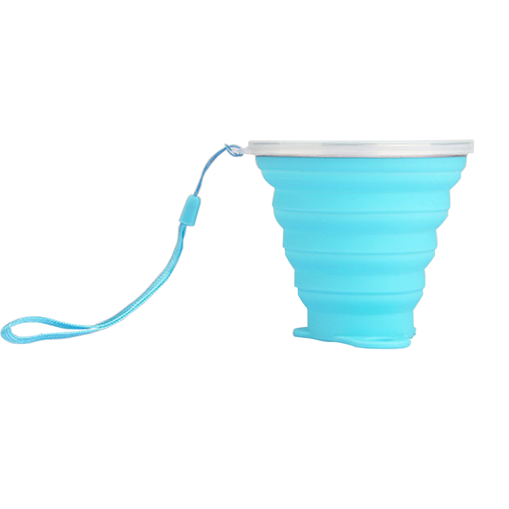 Silicon Outdoor Folding Bottle Blue