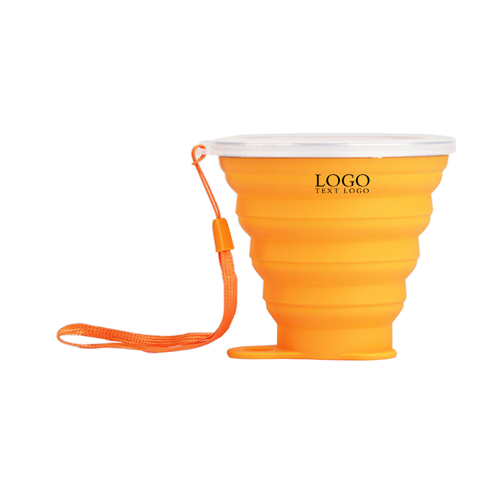 Silicon Outdoor Folding Bottle Orange Logo