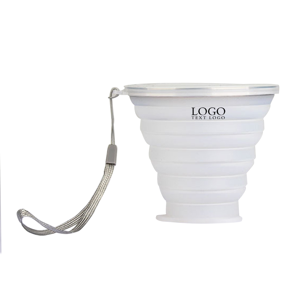 Silicon Outdoor Folding Bottle White Logo