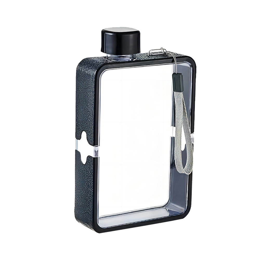 A5 Notebook Flat Plastic Water Bottle Black