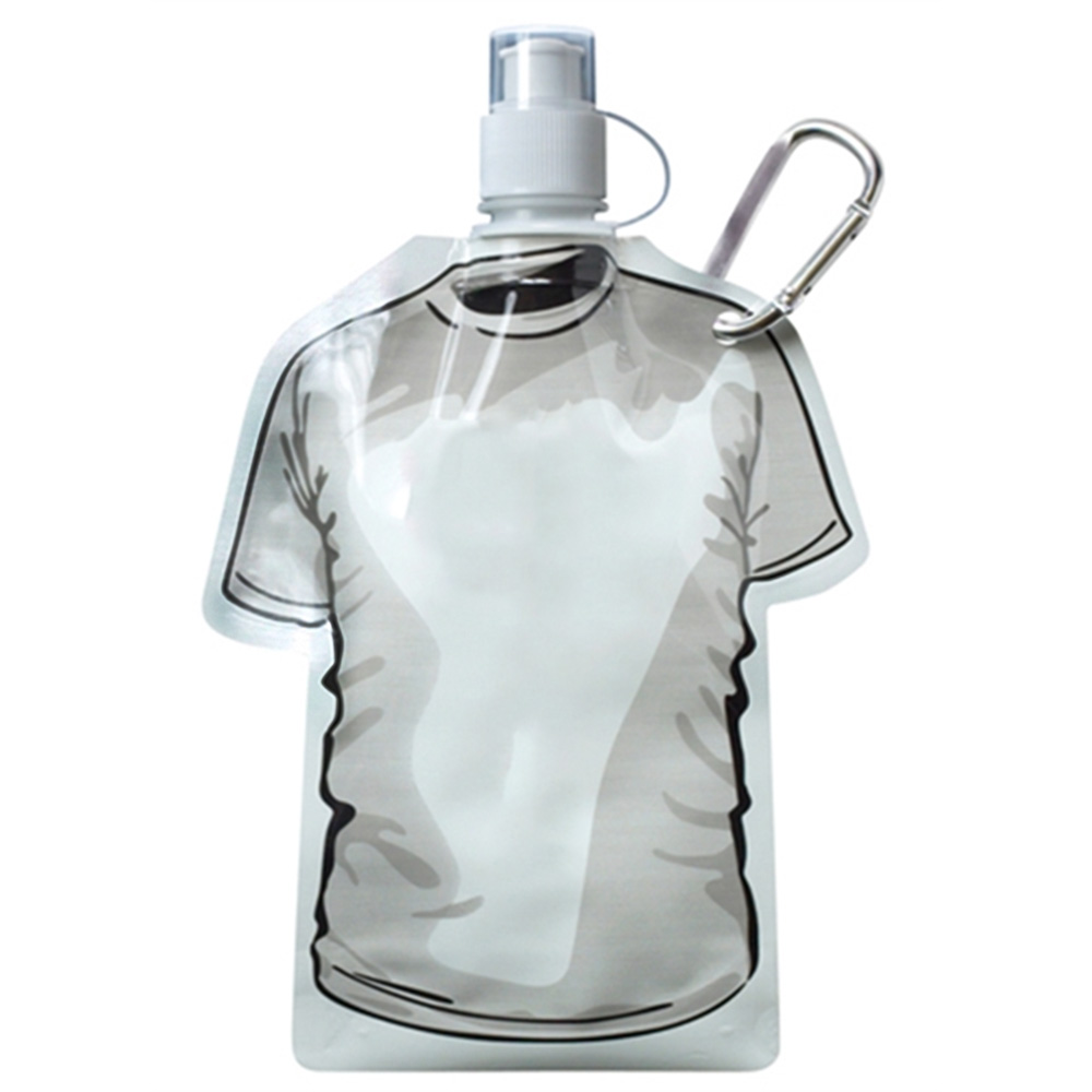 Collapsible T-Shirt Shaped Water Bottle White