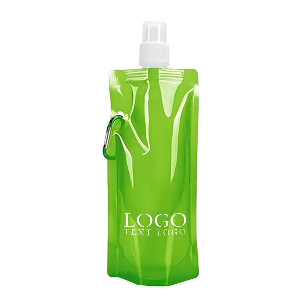 Collapsible Water Bottle Green Logo