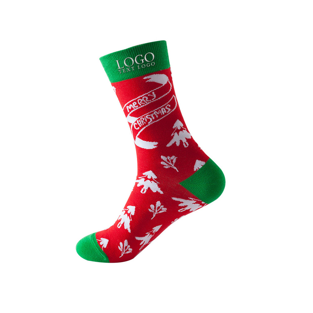 Cotton Christmas Party Socks Green Logo
