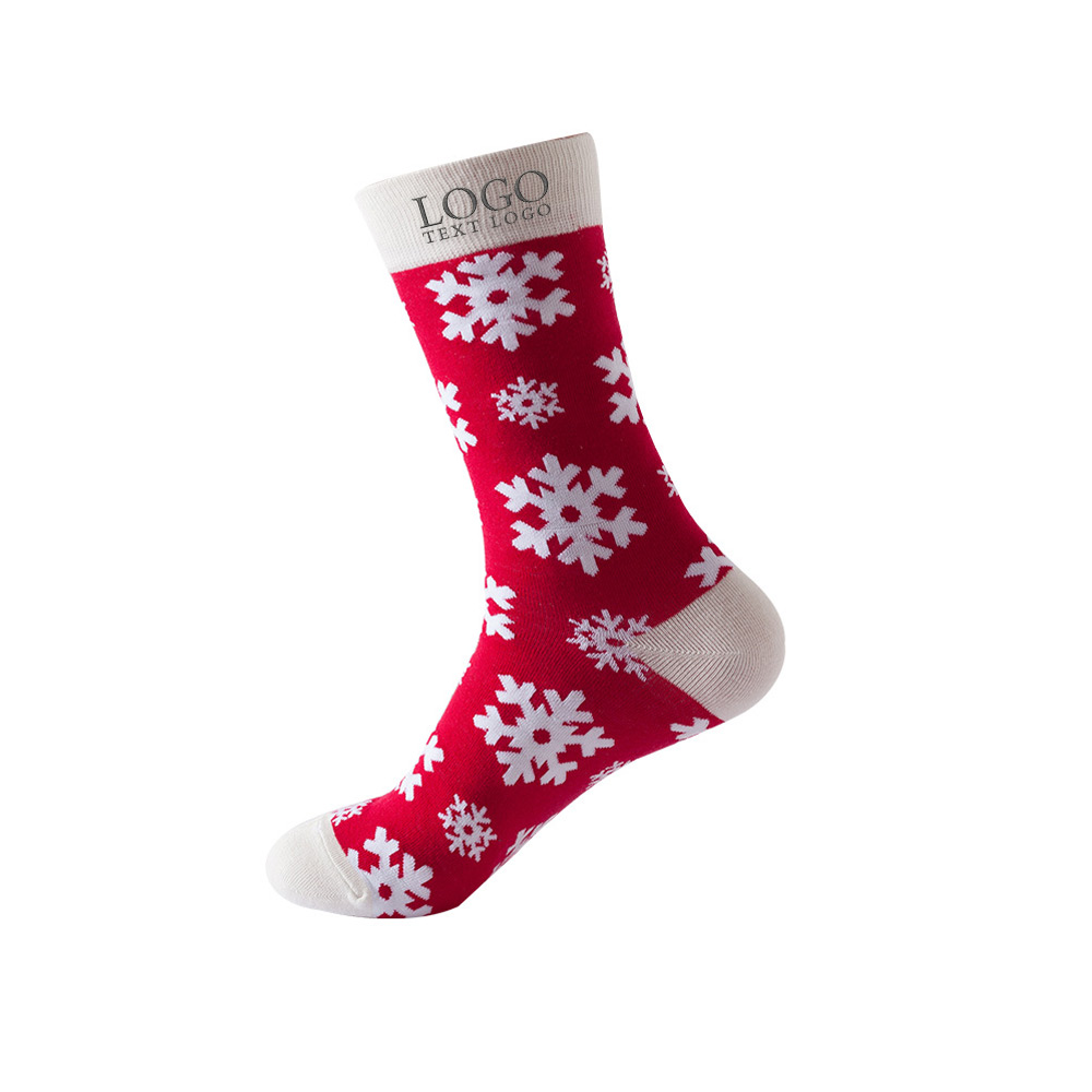 Cotton Christmas Party Socks White Logo