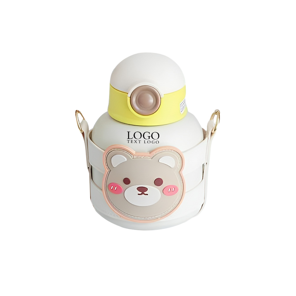 Cute Big Belly Thermal Bottle White Logo