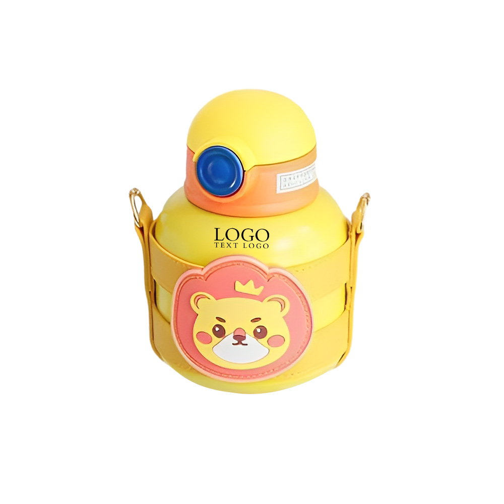 Cute Big Belly Thermal Bottle Yellow Logo