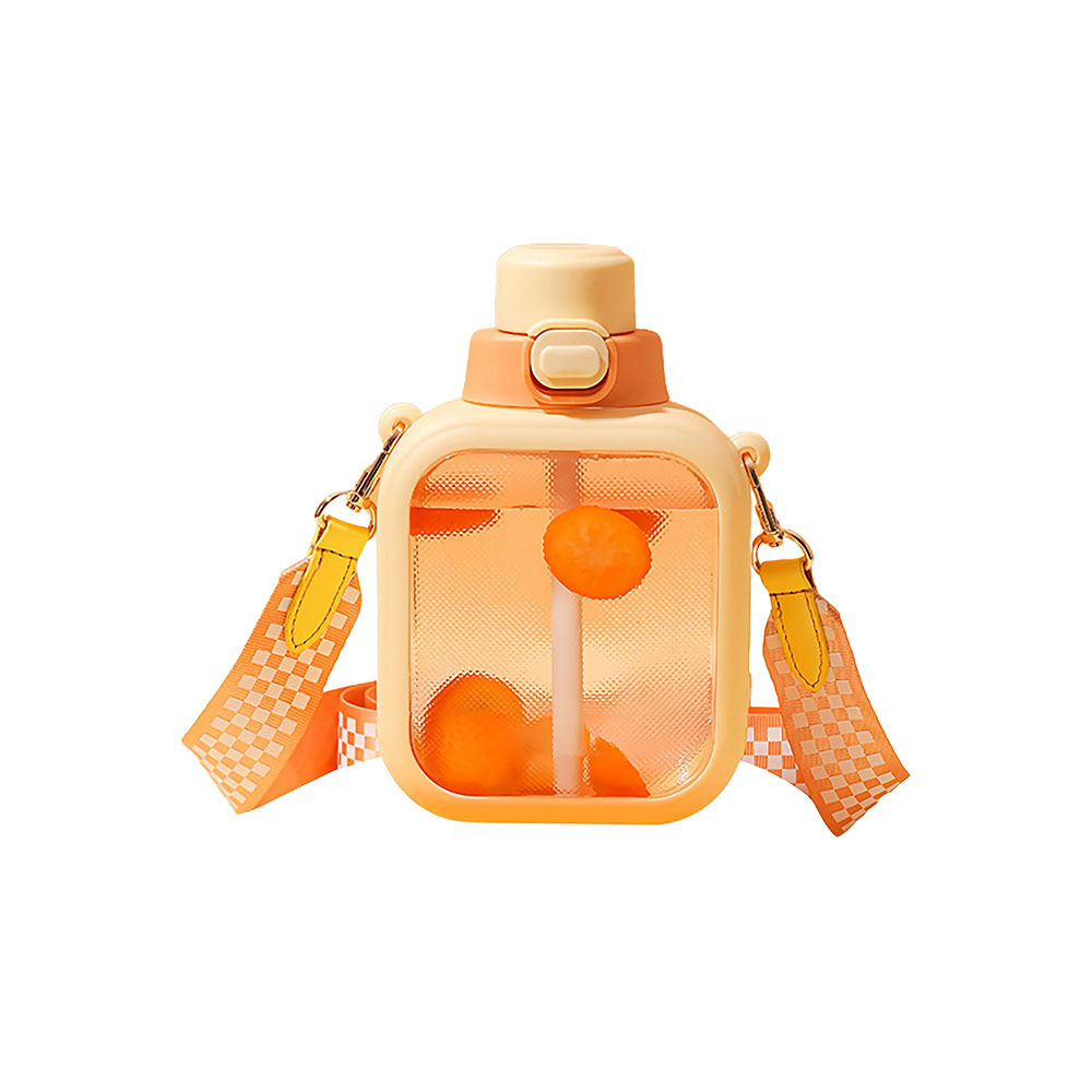 Cute Water Bottles with Straw  Yellow