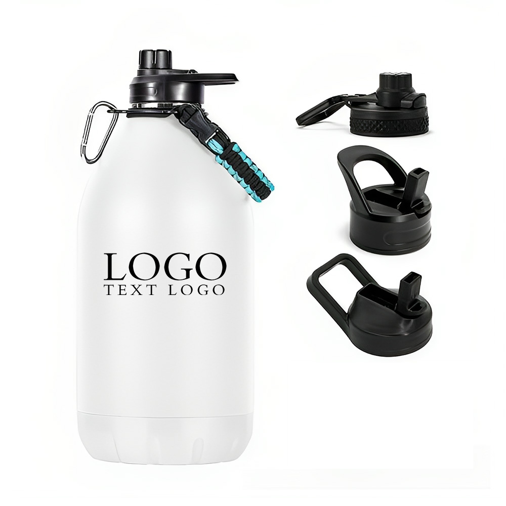Double Wall Vacuum Insulated Water Bottle White Logo