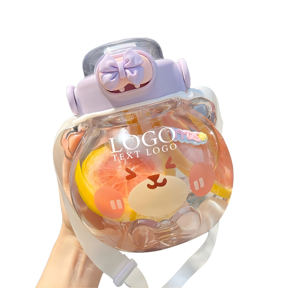 Kawaii Water Bottle Purple Logo