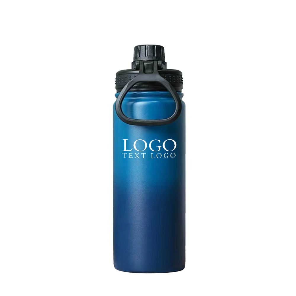 Rainbow Vacuum Insulated Stainless Steel Water Bottle Dark Blue Logo