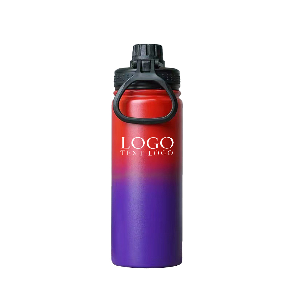 Rainbow Vacuum Insulated Stainless Steel Water Bottle Red Logo
