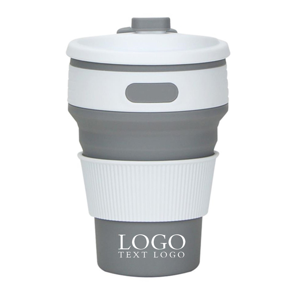Silicone Collapsible Travel Bottle Gray Logo