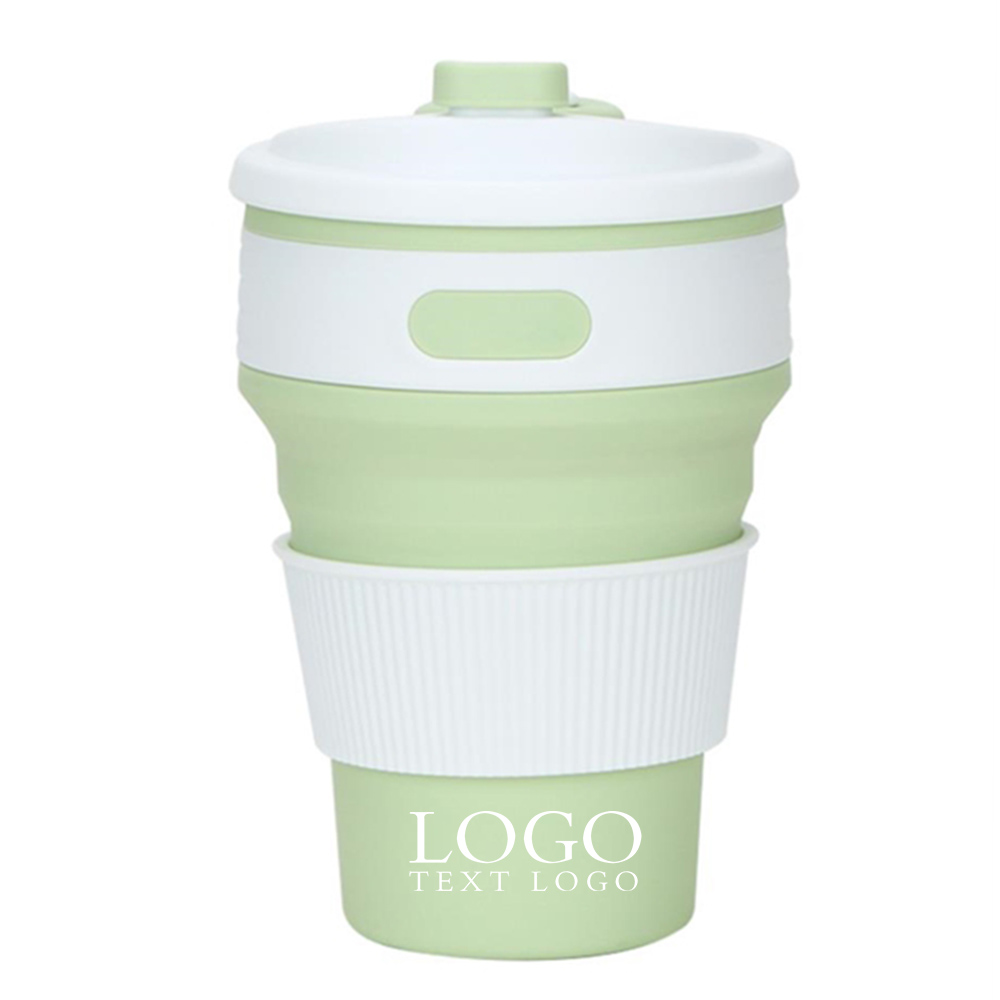 Silicone Collapsible Travel Bottle Green Logo