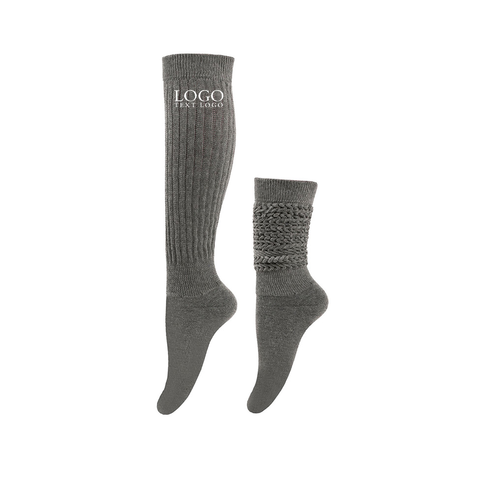 Solid Warm High Stockings Gray Logo