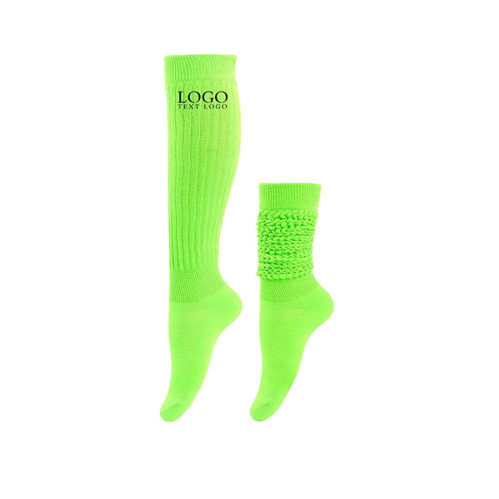 Solid Warm High Stockings Green Logo