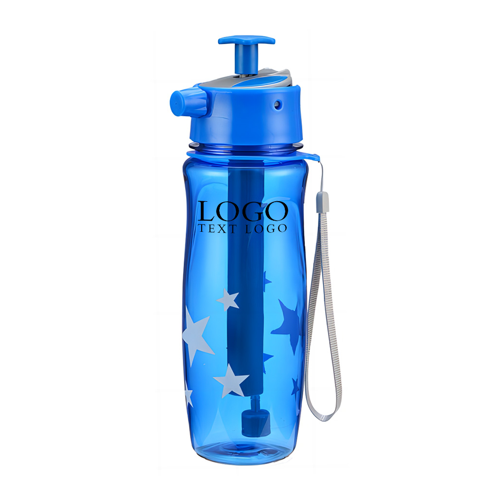 Spray Sports Water Bottles Blue Logo