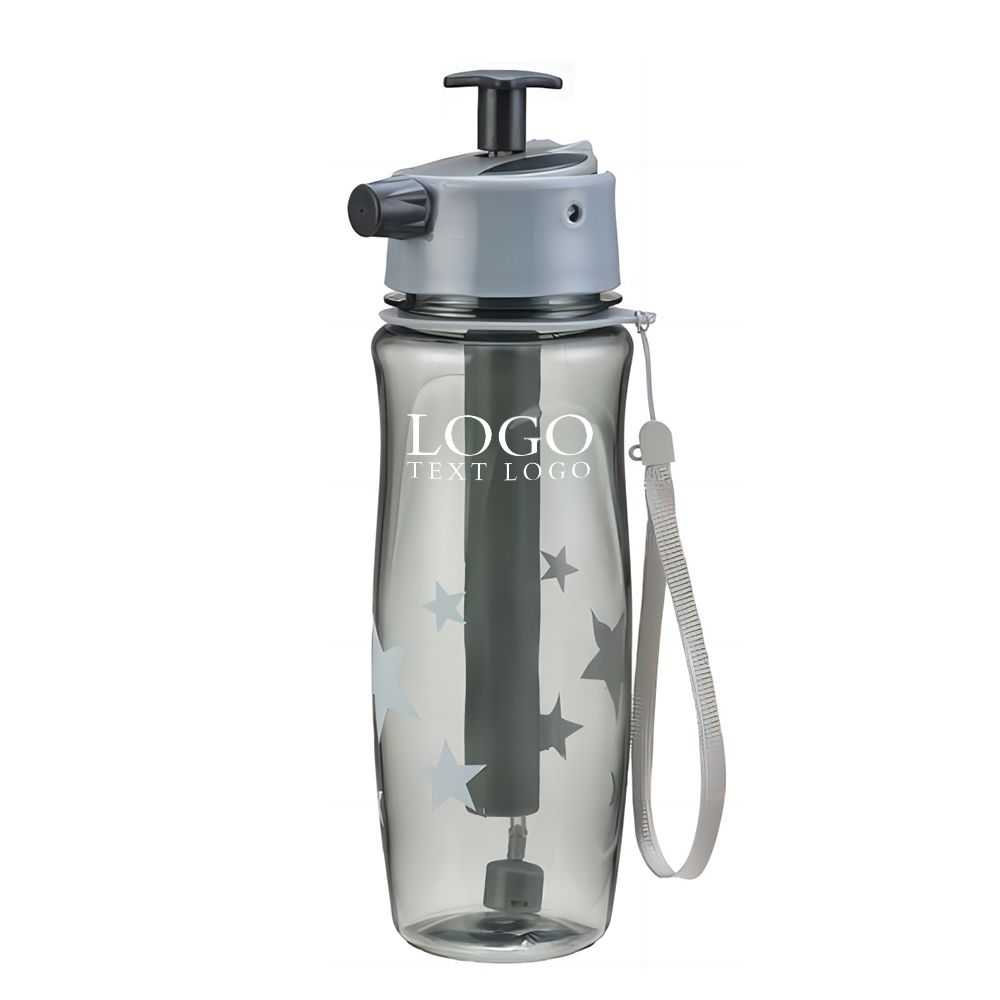 Spray Sports Water Bottles Gray Logo