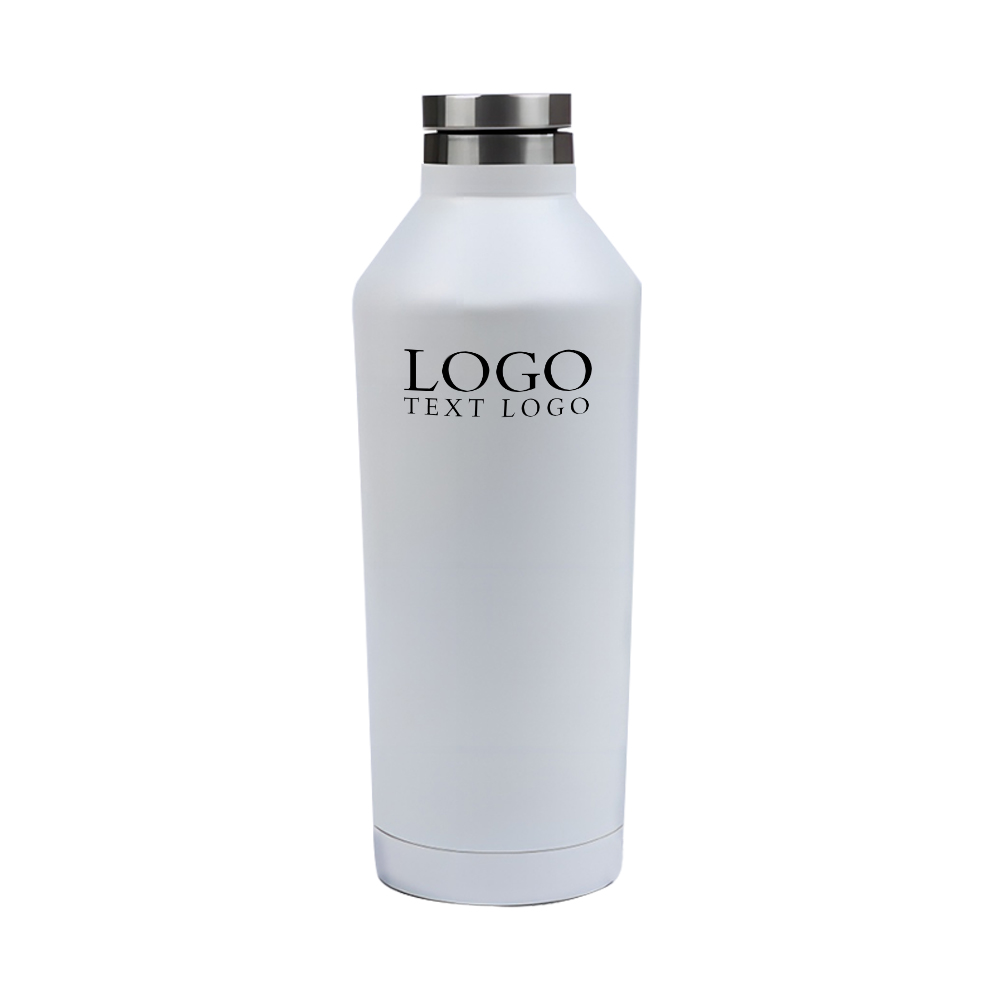 Stainless Steel Water Bottle White Logo