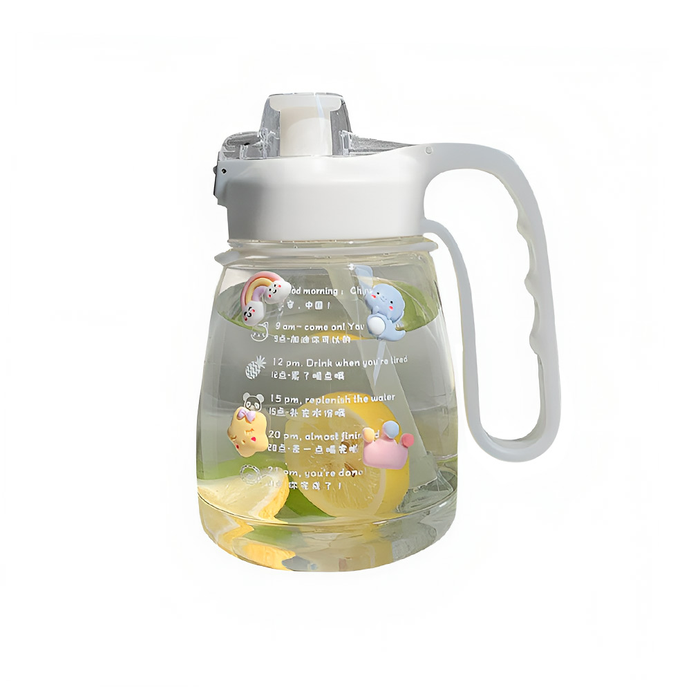 Super Leakproof Portable Big Handle Bottle White