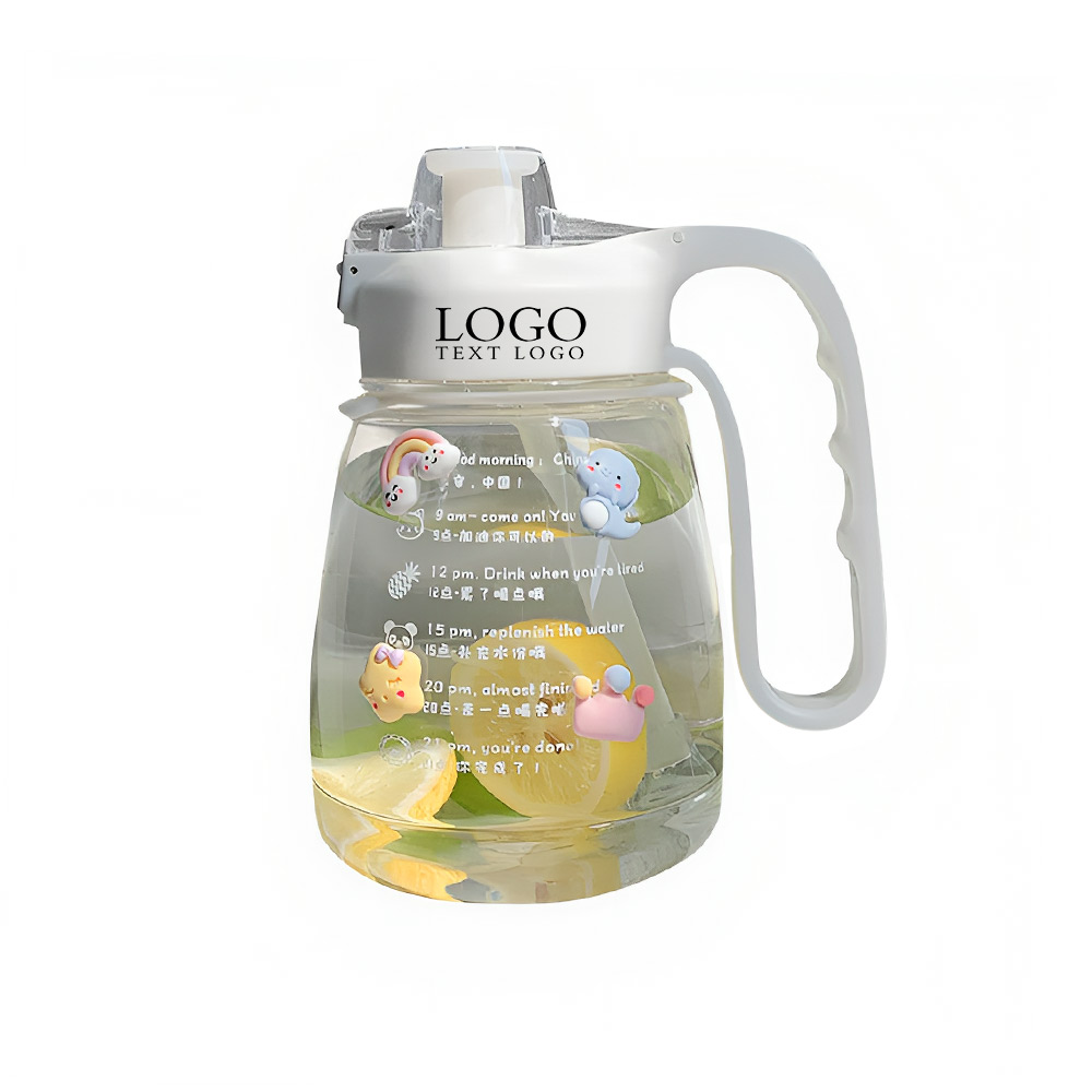 Super Leakproof Portable Big Handle Bottle White Logo