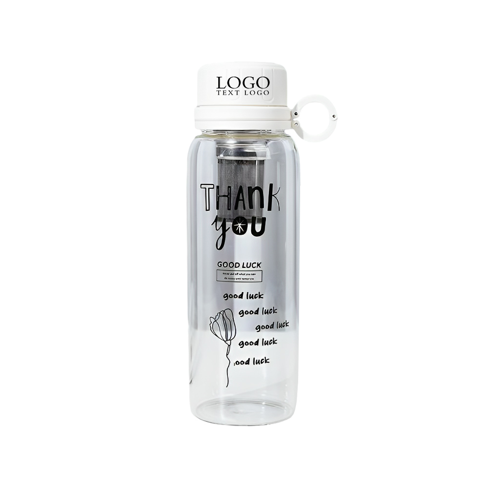 Tea and Water Separation Bottle White Logo