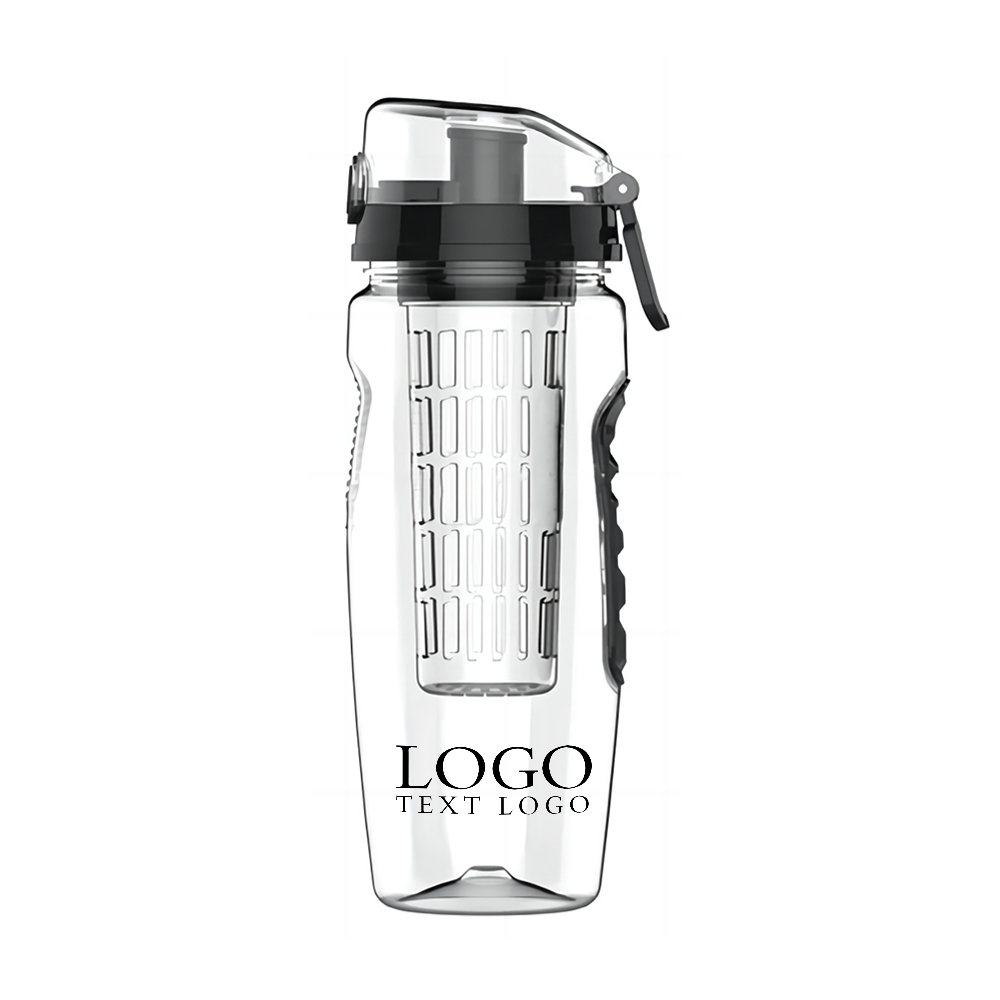 Tritan Infusion Water Bottles Black Logo