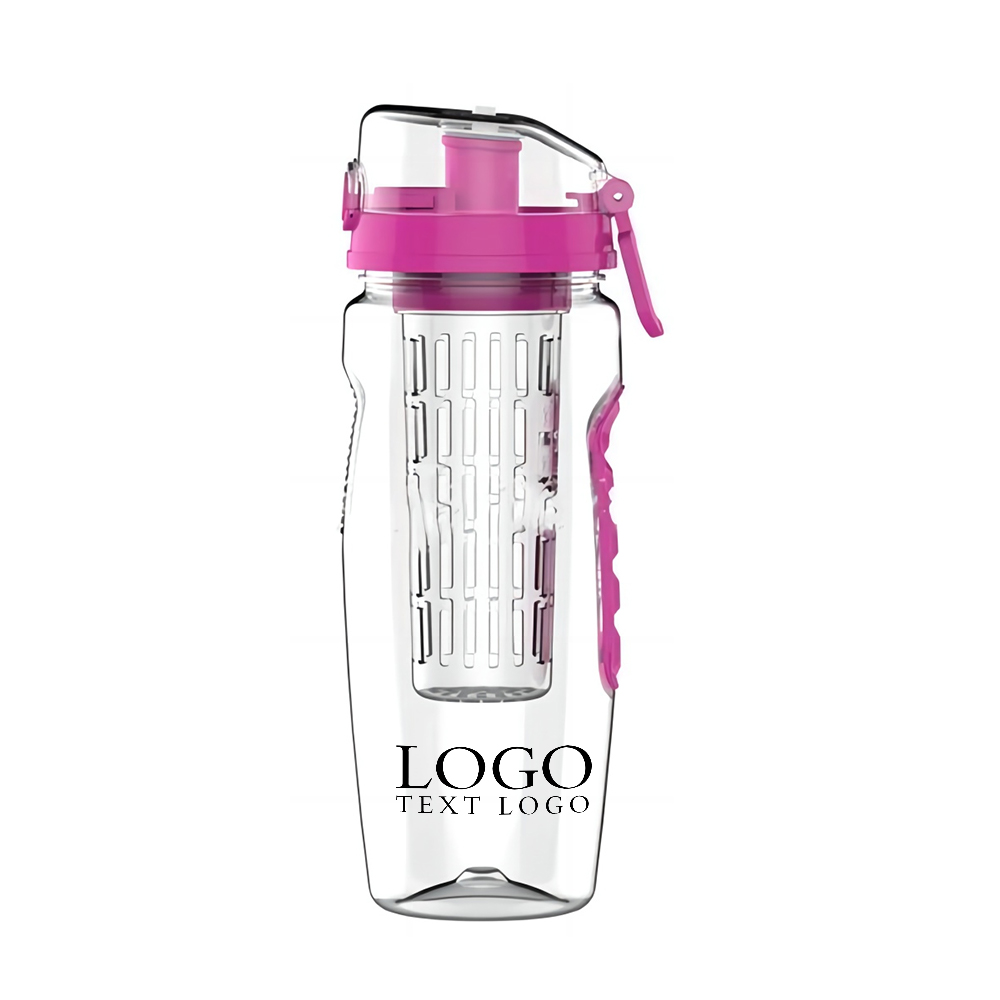 Tritan Infusion Water Bottles Pink Logo