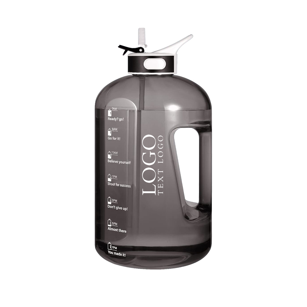 Water Cup BPA Free Plastic with Carrying Loop Black Logo