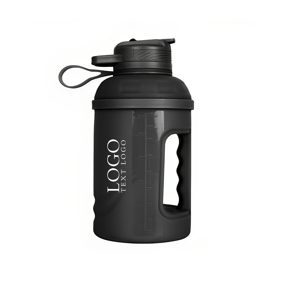 Water Jug Large Sport Bottle Black Logo