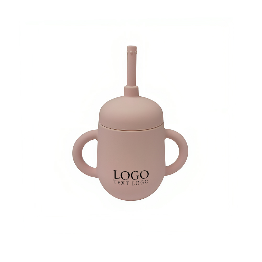 Baby Silicone Drinking Cup Pink Logo