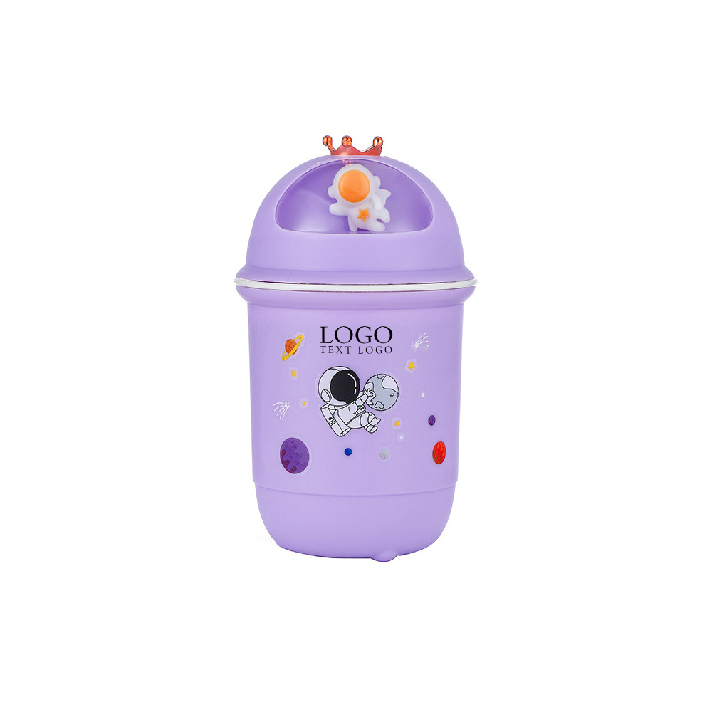 Cartoon Plastic Glass Bottle Purple Logo