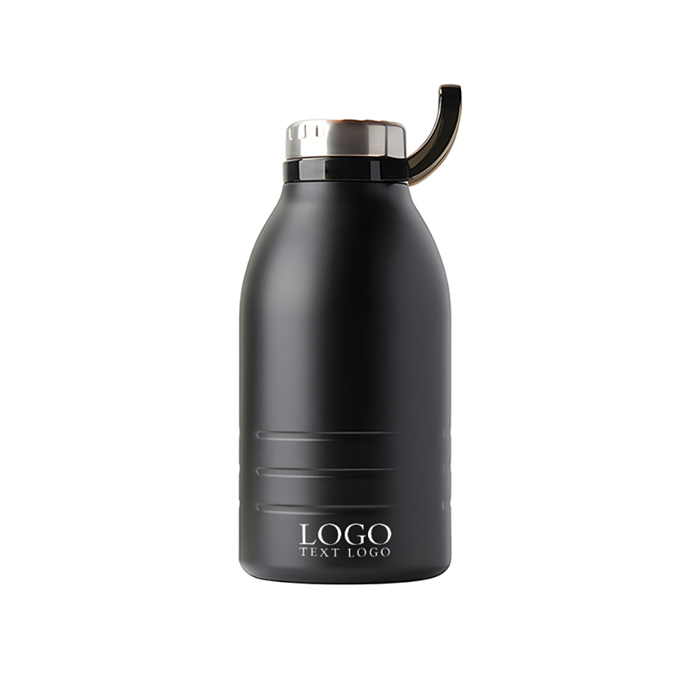 Double Wall Vacuum Insulated Water Bottle Black Logo