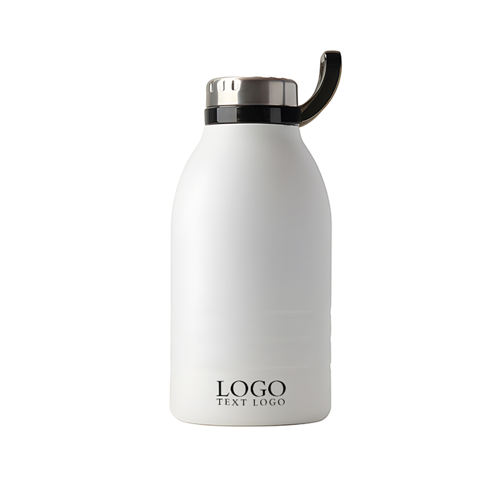 Double Wall Vacuum Insulated Water Bottle White Logo