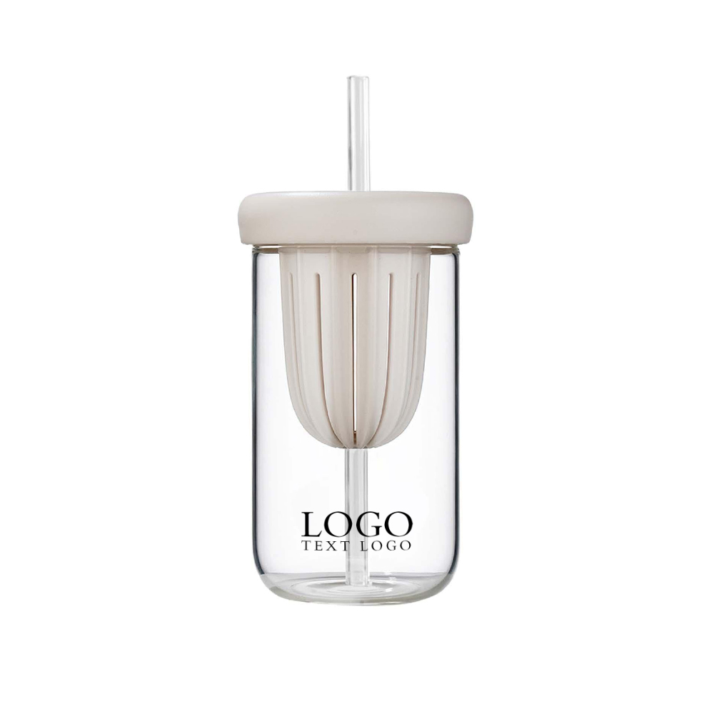 Fruit Infuser Glass Water Bottle White Logo