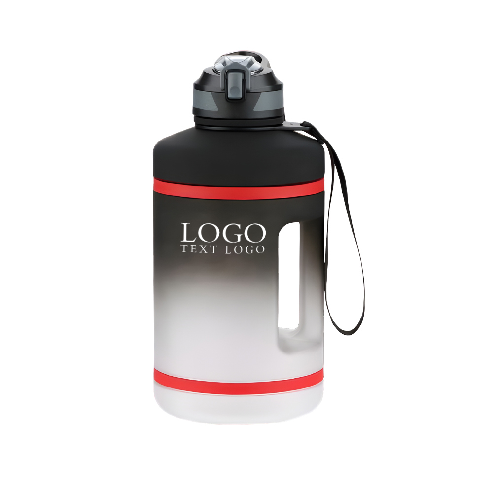 Gallon Leakproof Sports Water Bottle Black Logo
