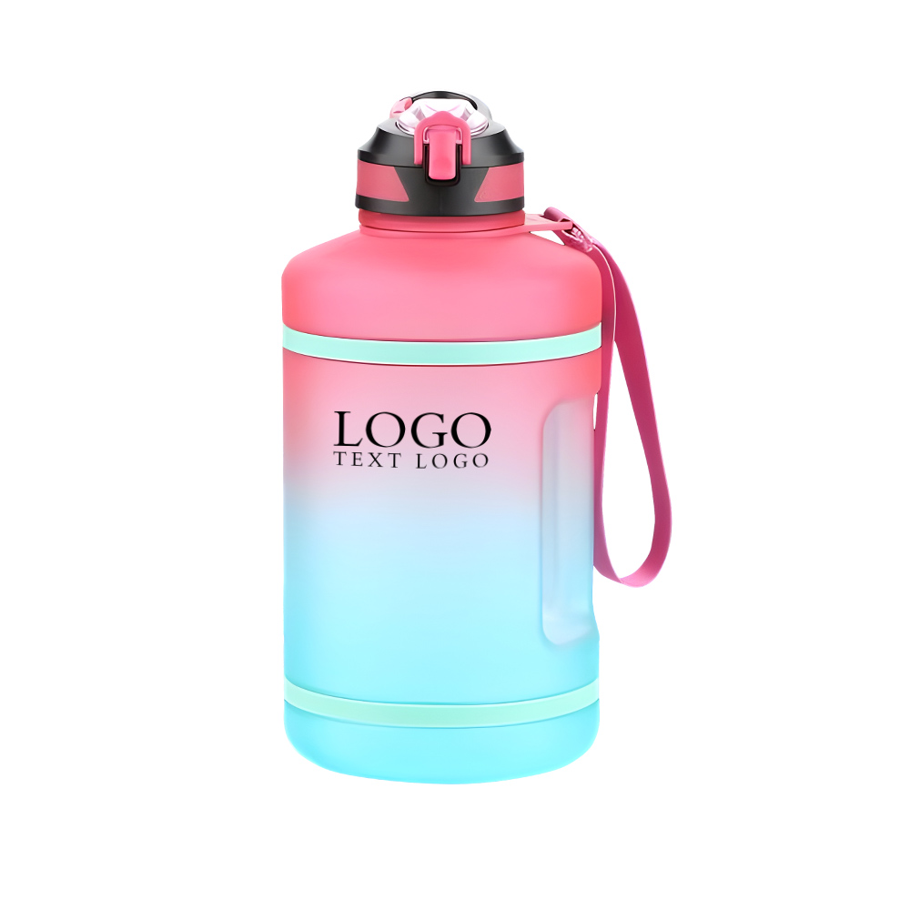 Gallon Leakproof Sports Water Bottle Pink Logo