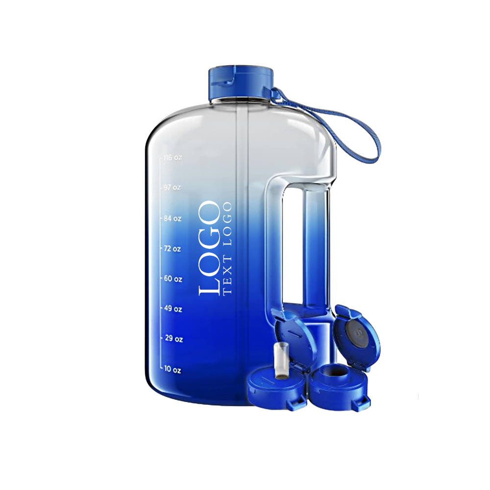 Large Capacity Fitness Water Bottle Blue Logo