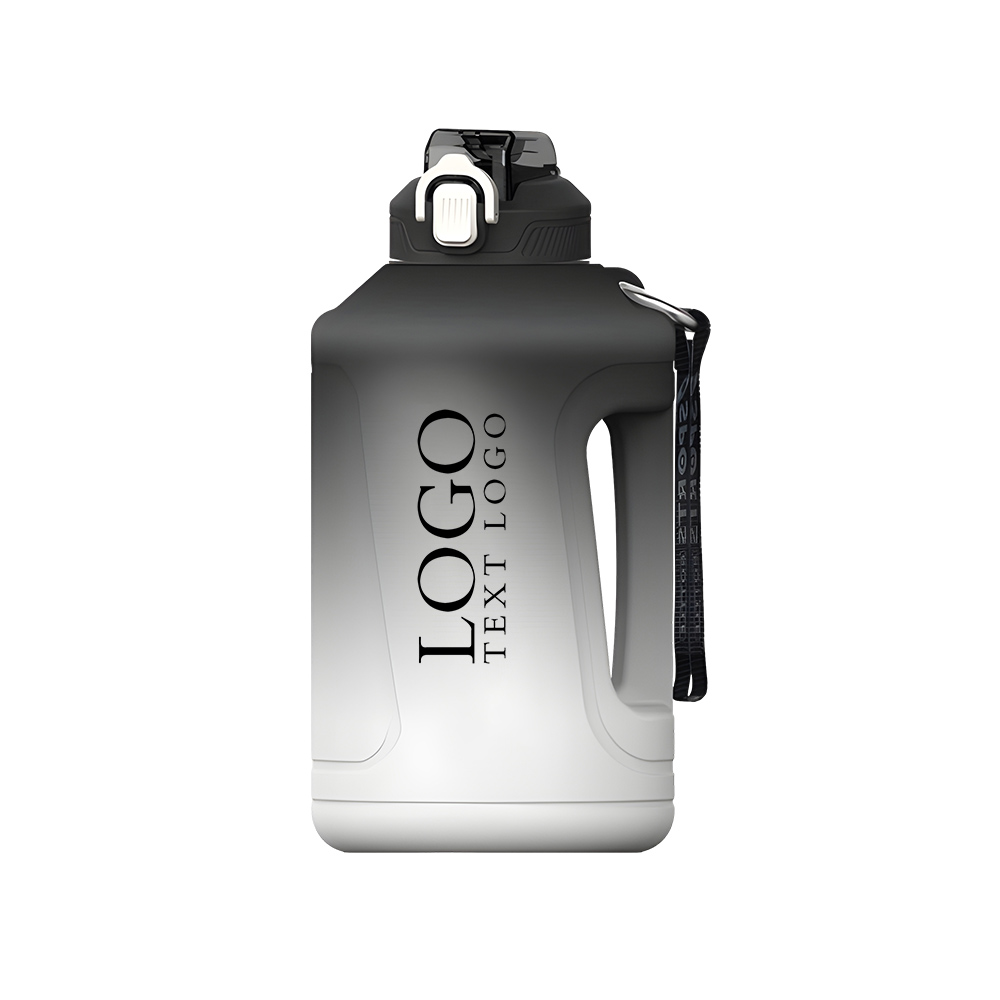 Large Capacity Gradient Gallon Water Bottle Black Logo